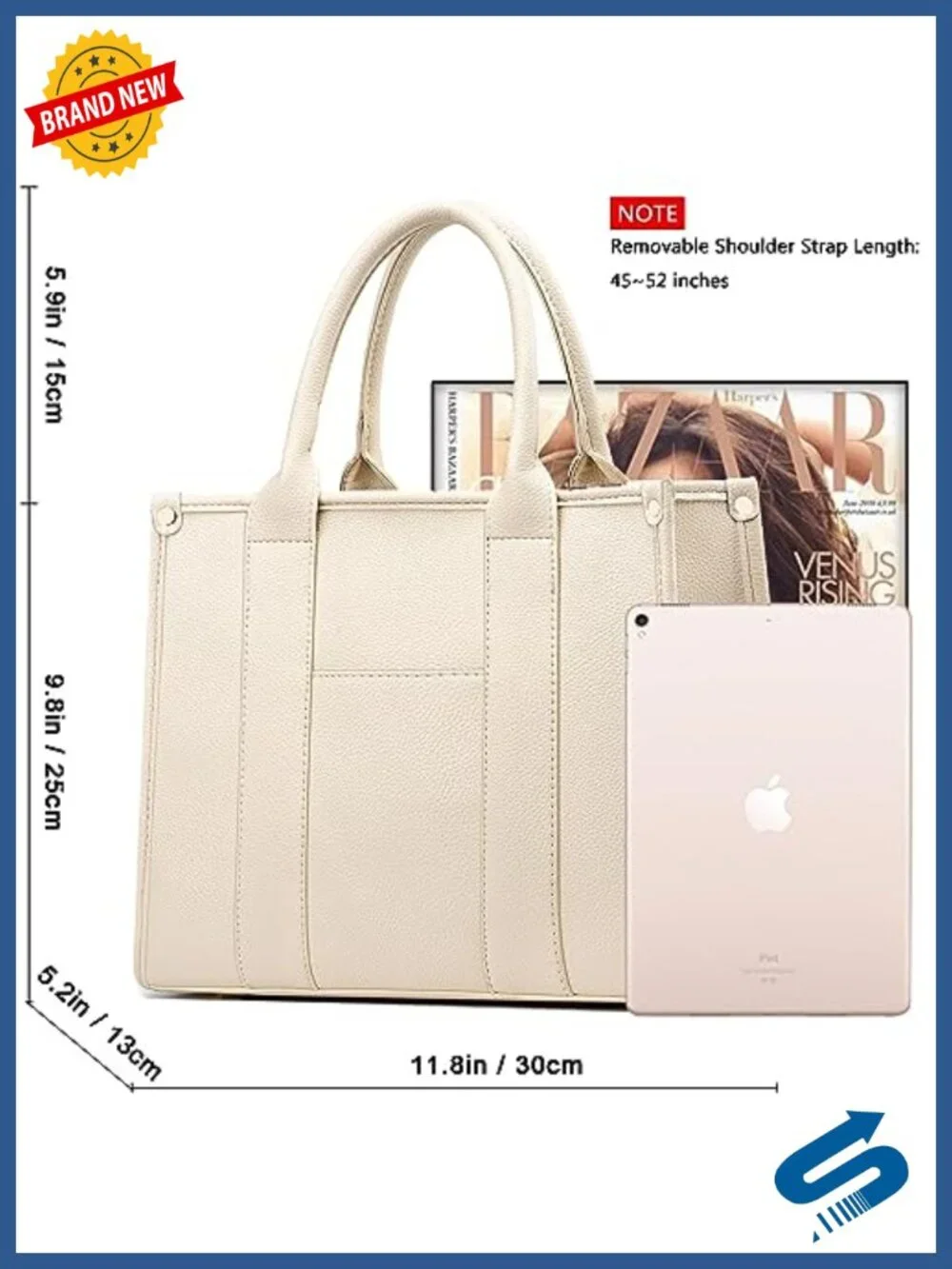 PU Leather Tote Bag Crossbody Shoulder Bag with Zipper Top Handle Satchel